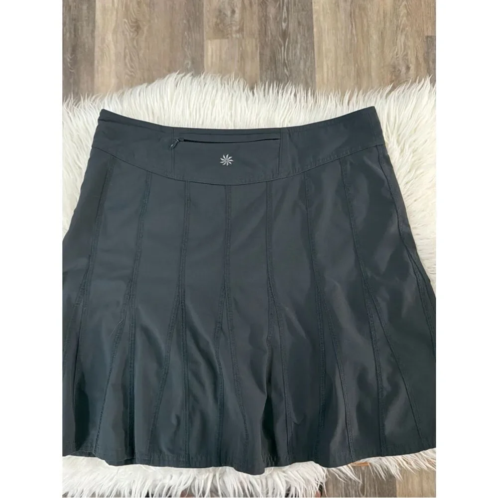 Athleta Dark Gray Athletic Tennis Mini Skirt Size 6 - Picture 3 of 9